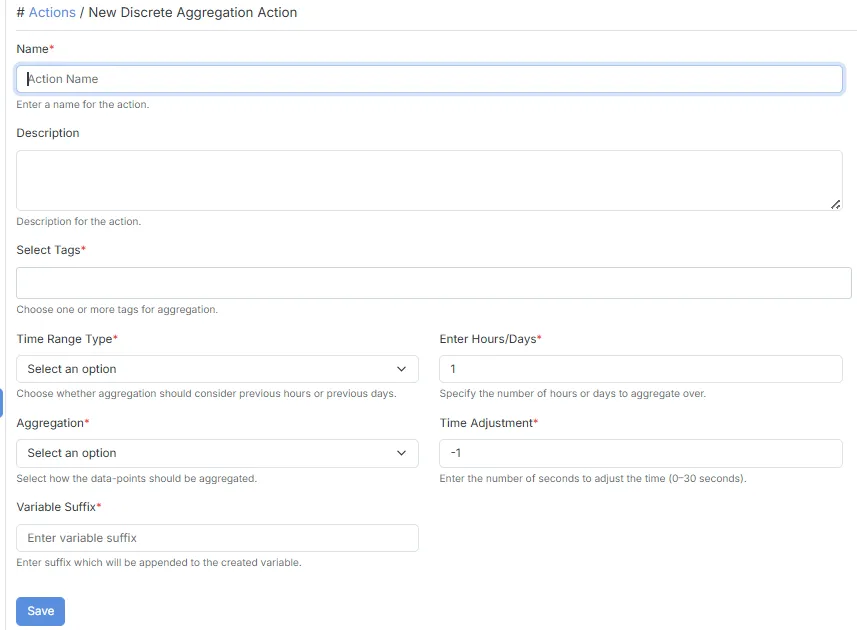 Discrete Aggregation Action