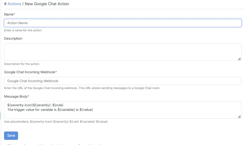 Google Chat Action