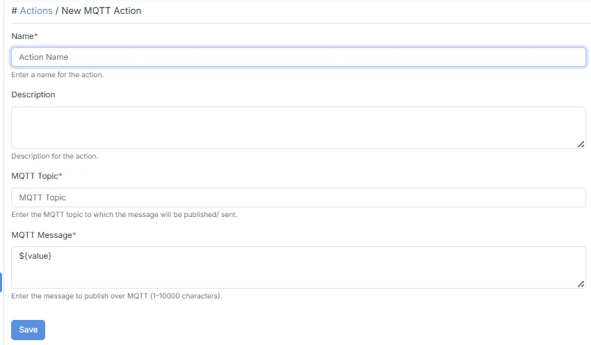 MQTT Publish Integration Action
