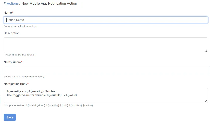 Mobile App Notification Action