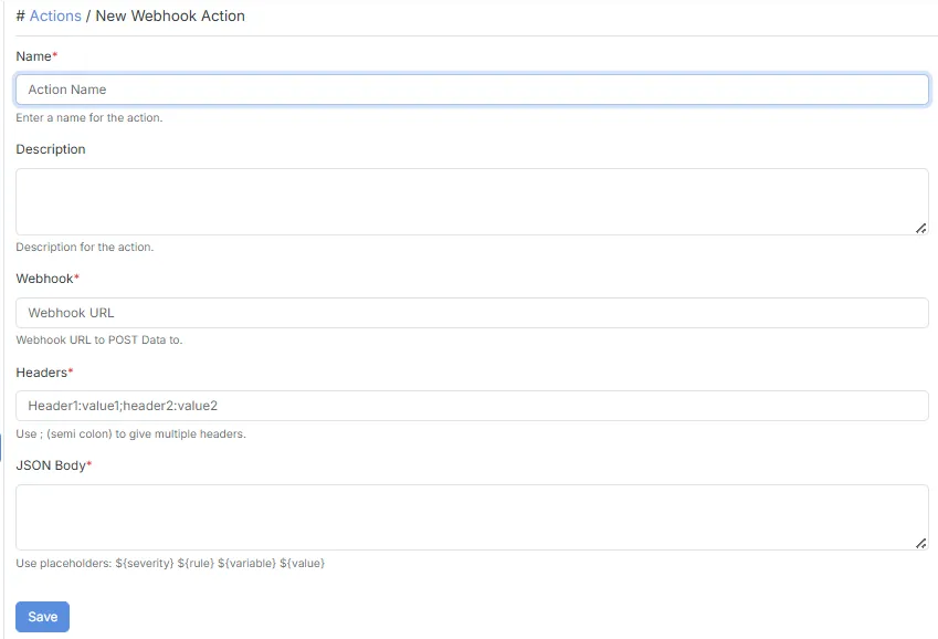 Webhook Integration Action