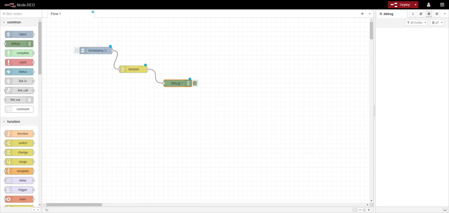 Debug node in Node-RED
