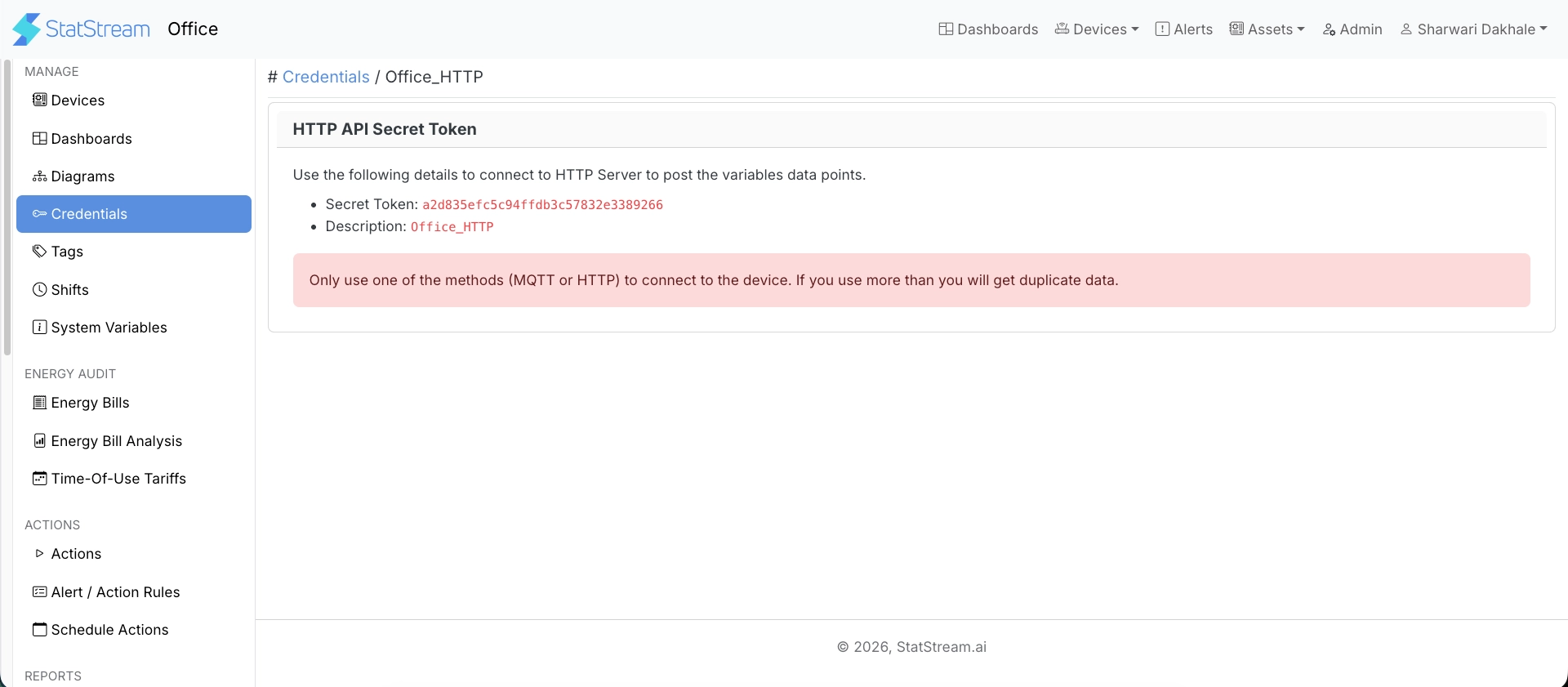 HTTP Credential