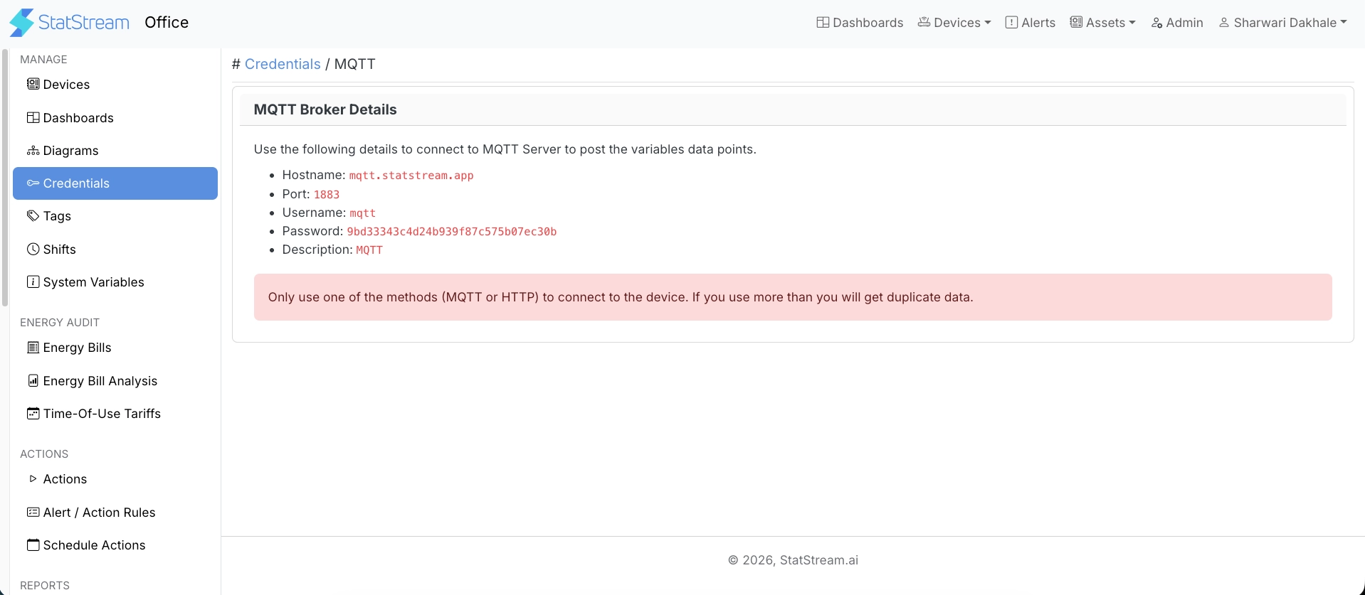 MQTT Credential