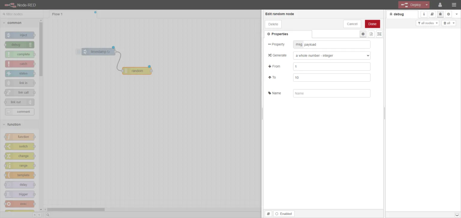 Random node in Node-RED